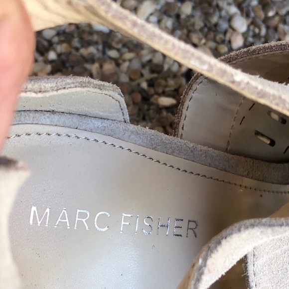Marc Fisher Geela Sand Suede Heels - Picture 7 of 11